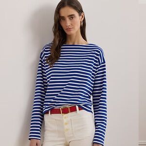 RALPH LAUREN
Striped Cotton Jersey Boatneck Top
Lauren,